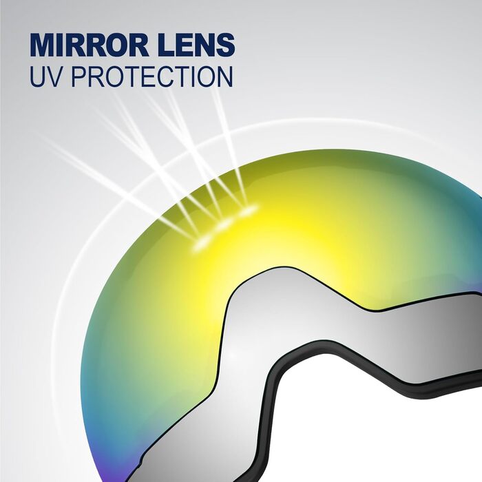 Одоланд Скі-маска сноуборд маска для жінок та чоловіків з 2 магнітними змінними лінзами та чохлом, проти запотівання, захист від УФ-випромінювання, сумісна зі шоломом для хлопчиків та жінок, чоловіків для сноубордингу та катання на лижах (Золотий (VLT 15%