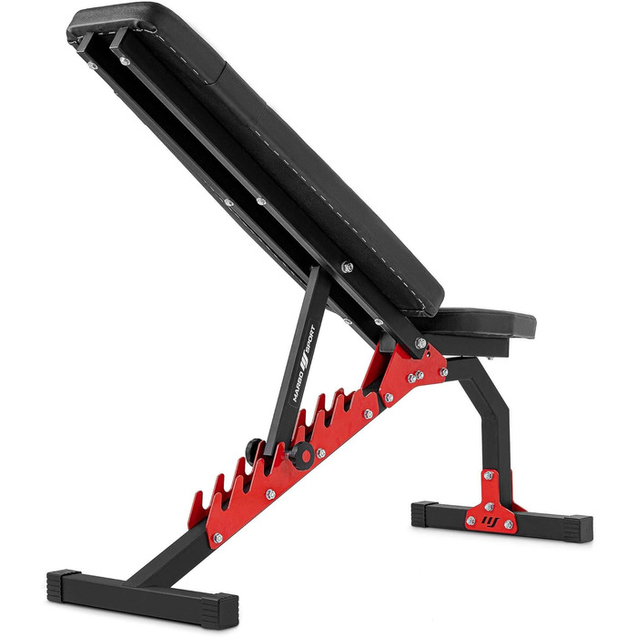 Регульована лавка для жиму Marbo Sport MH-L114 2.0, чорна, універсальна фітнес-лавка для тренувань, багатофункціональна, для дому та спортзалу