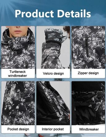 Комплект чоловічого гірськолижного костюма ALSOGO: куртка та штани, теплий, водонепроникний, вітронепроникний, з капюшоном, для сноуборду та гірськолижного спорту, білий, розмір L