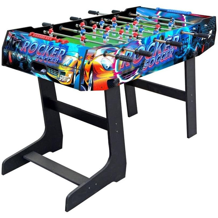 Складаний настільний футбол Sport1 ROCKER для дому з МДФ, 121×61×85 см, 8 ручок, з лічильником очок і м'ячами