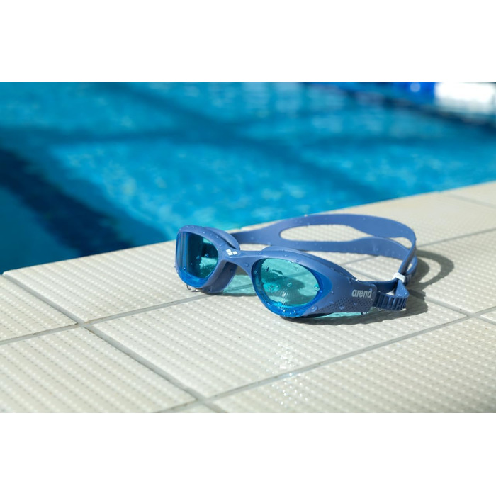 Окуляри для плавання Arena The One Anti-Fog, унісекс, для дорослих, широкі лінзи, захист від УФ, саморегулюючий носовий місток, герметичні ущільнення (блакитні)