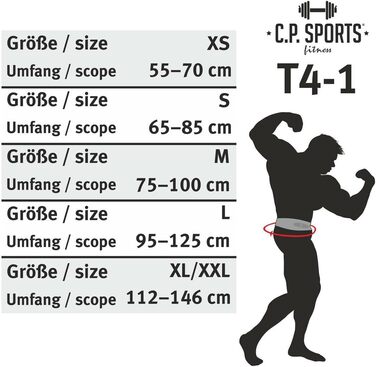 Пояс для важкої атлетики C.P. Sports з натуральної шкіри, широкий | Для бодібілдингу, фітнесу та силових тренувань | Пояс для пауерліфтингу, широкий, розмір S (65-85 см)