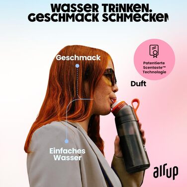 Пляшка для води air up Twist Pro 600 мл фіолетова з ароматом Pink Crush + 5 аромакапсул без цукру для школи, спорту, фітнесу