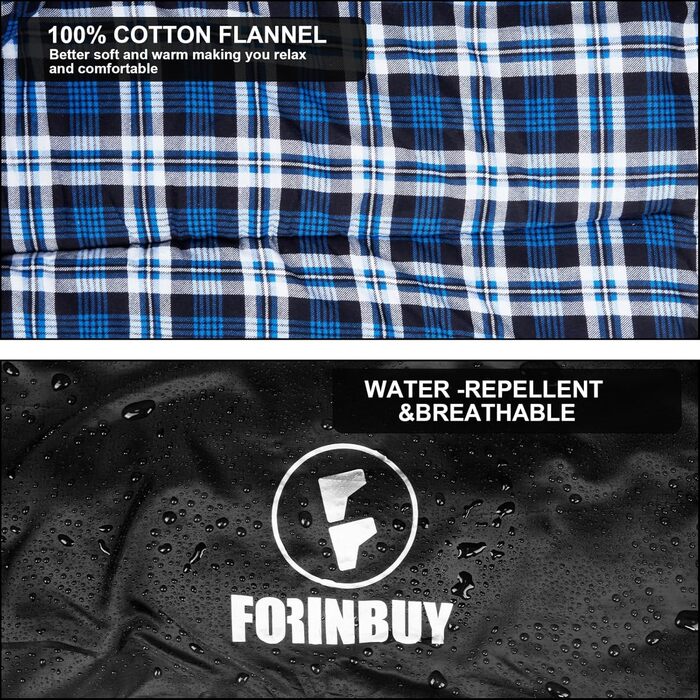 Спальний мішок фланелевий теплий 3-4 сезони XXL з бавовняним підкладком для дорослих, риболовлі, кемпінгу, піших прогулянок, легкий для дому та на вулицю, блакитний, 2lbs наповнювач