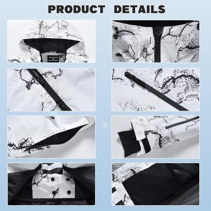 Сніговий костюм чоловічий HOUZONIY (XL, 009WT+Чорний) - комплект 2 шт.