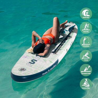 Надувна SUP-дошка FunWater Allround з насосом, веслом, рюкзаком і страховкою для дорослих, підлітків і дітей
