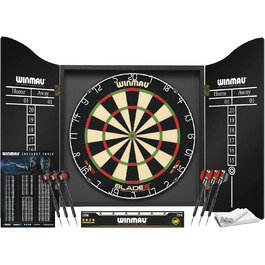 Професійна дартс-мішень WINMAU Blade 6 з шафкою, набір дартсів та аксесуари