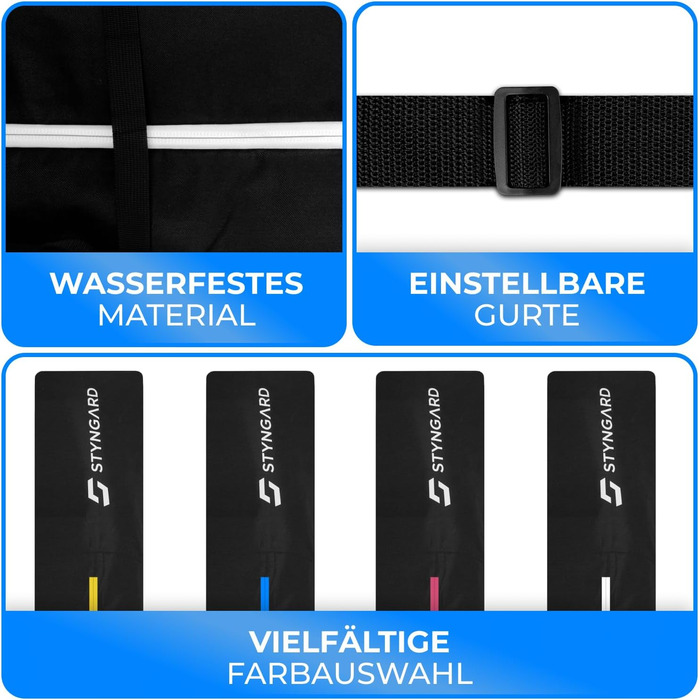 Набір STYNGARD для лиж: сумка для лиж (120-160 см) та сумка для лижних черевиків з відділенням для шолома (40 л), з вентиляційними гратами, модель St. Moritz (чорно-білий)