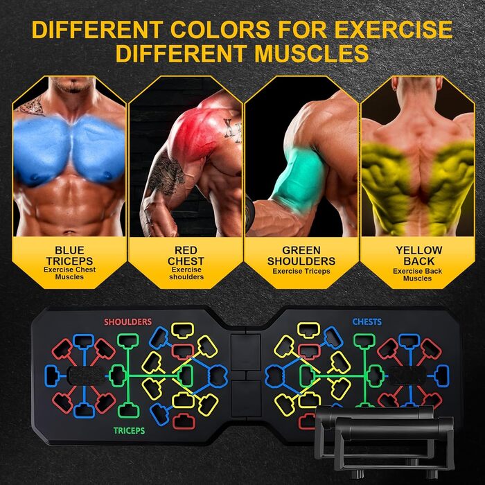 Flintronic Тренажер для віджимань 12 в 1: Розкладний, портативний, для всього тіла. Fitness Board для ефективних віджимань