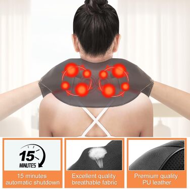 Електричний масажер для шиї та спини з підігрівом, Shiatsu 3D масаж, для тіла, ніг, подарунок