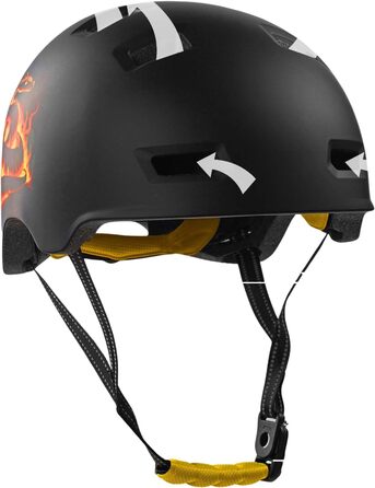 Велошолом Crazy Safety Rampage Orange Schlange для велосипедистів, скейтерів та ролерів, розмір M (54-57 см), регульований, для чоловіків, жінок і дітей, помаранчевий зміїний дизайн