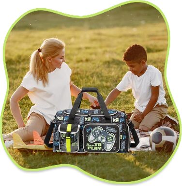 Дитяча спортивна сумка HTgroce з відділенням для взуття. Сумка для плавання, подорожей для дівчаток. Кольори: білий (сердечко), зелений (гра)