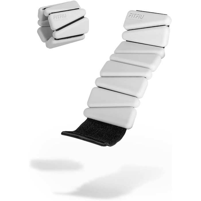 Браслети-ваги Fitfiu Fitness Rectangular Wrist - Набір 2 шт по 0,5 кг, біле м'яке силікон, для зап'ястя та щиколотки