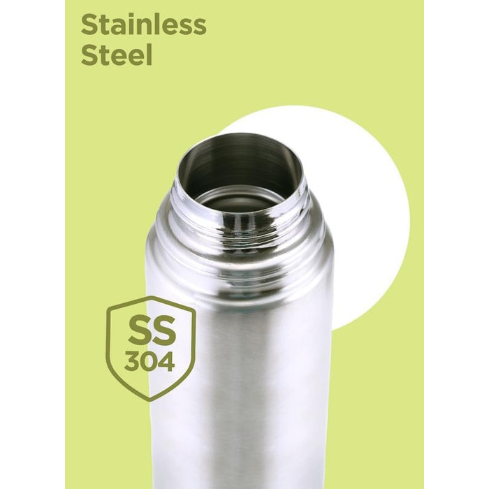 Термос Milton Thermosteel Flip Lid 1 л, вакуумна ізоляція, пляшка для води з кришкою-клапаном, нержавіюча сталь, герметична, срібляста