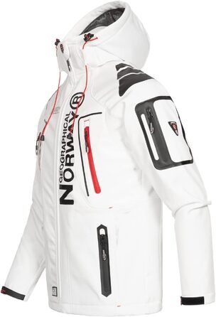 Чоловіча куртка Softshell Geographical Norway G-Forrest, біло-червона, розмір S
