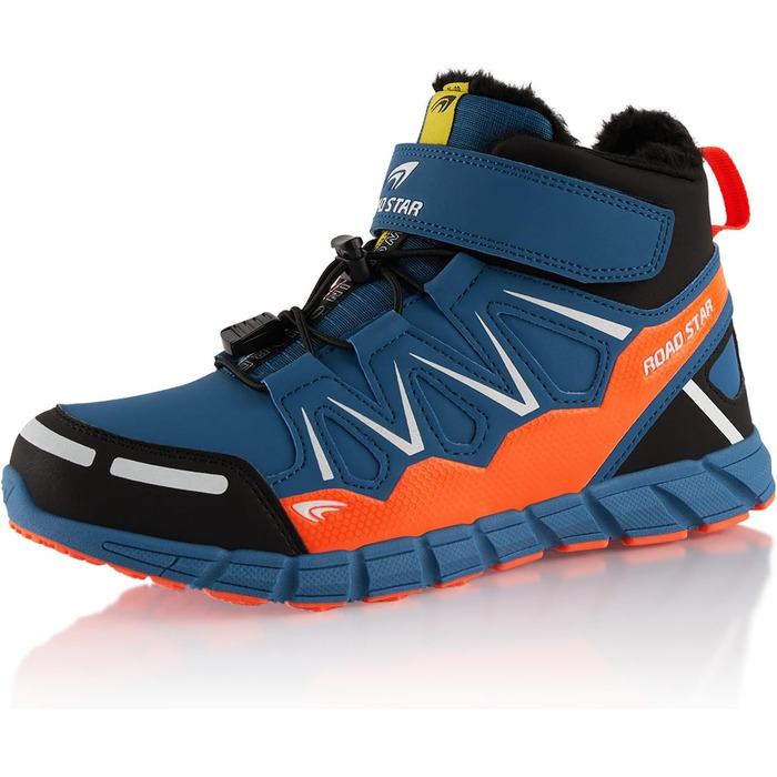 Черевики для ходьби жіночі та чоловічі, зимові, з утеплювачем, кольори: синій, помаранчевий, розмір 43 EU