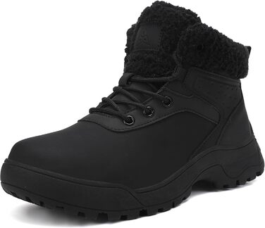 Зимові черевики жіночі снігоступи на шнурівці з антиковзким покриттям, тепла підкладка з хутром (42 EU, Чорний)
