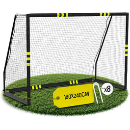 Ворота для футболу Friedo для дітей, 160x240 см, CE-сертифіковані, нержавіючі, стійкі до погодних умов, з міцною сіткою, для гри на вулиці