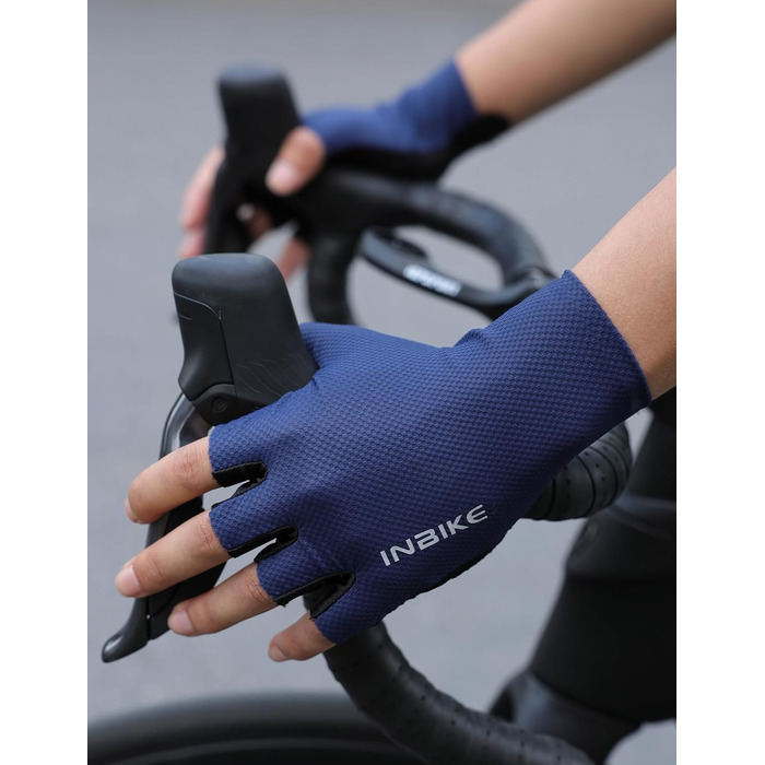 Велосипедні рукавички INBIKE для чоловіків Habfinger, літні, ударостійкі, дихаючі, світловідбиваючі, IHC220, Зелені (XXL, Синій)