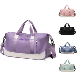 Персоналізована спортивна сумка для фітнесу та подорожей з відділенням для взуття та мокрих речей, жіноча сумка-дафл 35Л (Фіолетова)