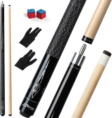 Більярдний кий Horse Billiard з наконечниками 13 мм, 147 см, 2 рукавички та крейда, для дорослих, акорн/осін