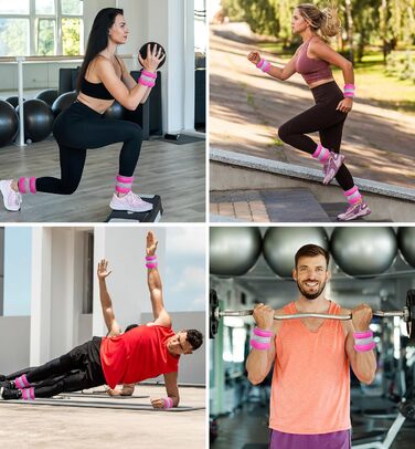 Ваги на ногу/зап'ястя для фітнесу, 1-10 кг, 1 пара, рожево-рожевий