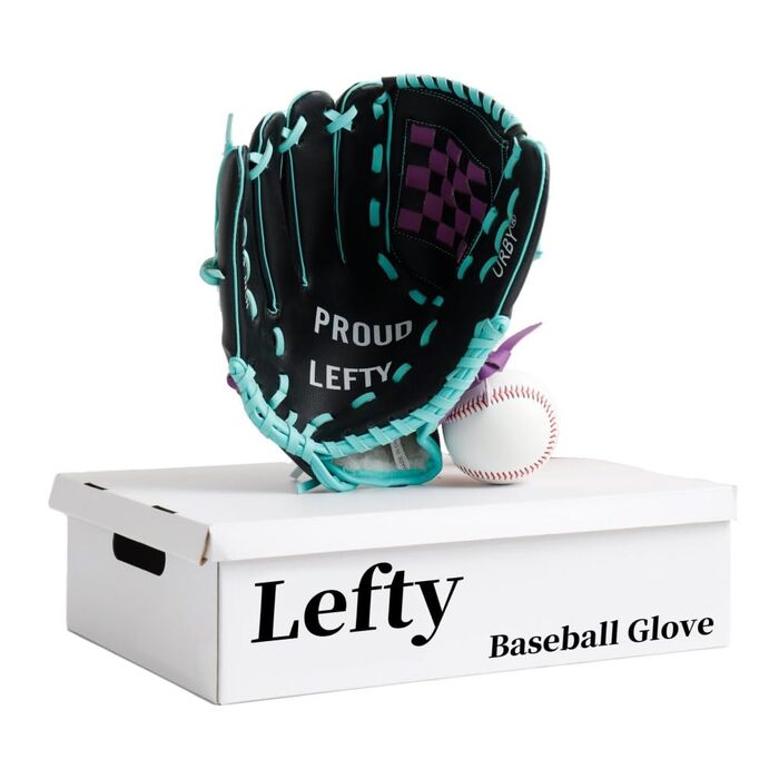 Рукавичка для бейсболу Urby для лівшів, дитяча (7-11 років), чорно-фіолетова, 11.5 дюймів