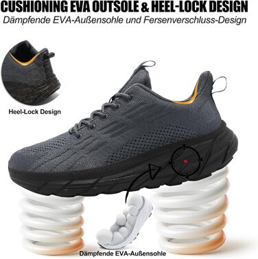 Кросівки для бігу та повсякденного носіння Unisex, бігові, спортивні, для фітнесу, білого (темно-сірого) кольору, розмір 37-46 EU