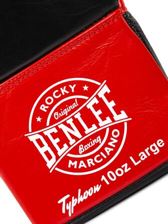 Боксерські рукавички BenLee Typhoon 10 oz, шкіряні, чорно-червоні