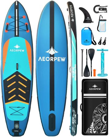 Надувне веслове SUP дошка для дорослих та підлітків, 88.9 см, професійного рівня, з комплектом аксесуарів (блакитна)