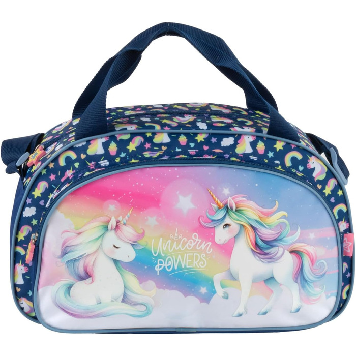 Спортивна сумка Goldkids для дітей (дівчаток та хлопчиків) з мотивом футболу та єдинорога - сумка для плавання з посиленим дном, 40 x 22 x 20 см