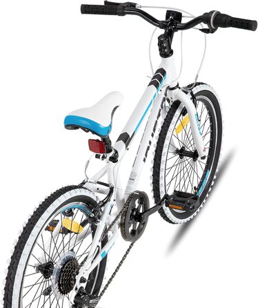 JOYSTAR Lubbock 20/24 дюйми: дитяче гірське велосипед для хлопчиків та дівчаток 7-12 років. 1/7-швидкісна передача, бічні стрічки, гірський велосипед 20 дюймів, білий колір