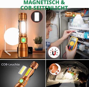 Ліхтарик Karrong LED з USB-зарядкою та магнітом, ультрафіолетовий UV-ліхтар 395нм, 7 режимів світла (включаючи червоне), акумуляторний набір для кемпінгу та походів, коричневий, 2 шт.