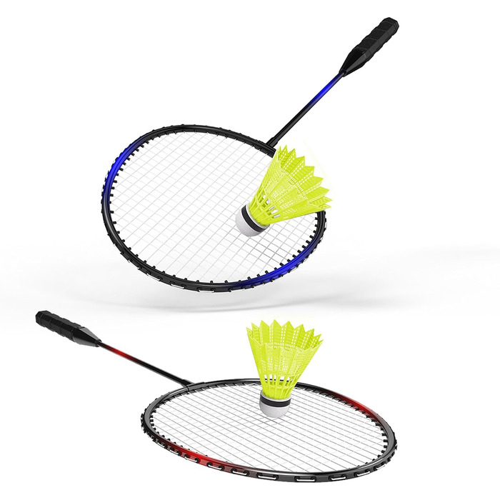 Набір для бадмінтону KH Federball: 2 або 4 ракетки, воланчики та сумка (Чорний, Червоний, Синій)