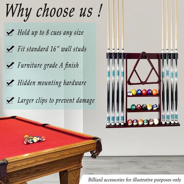 Стійка для київ (біліардних київ) на 8 київ з масиву магогону