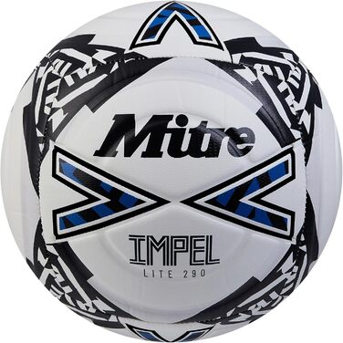 М'яч футбольний Mitre Impel Lite 360 – легкий, зносостійкий, розмір 4, білий/чорний/синій
