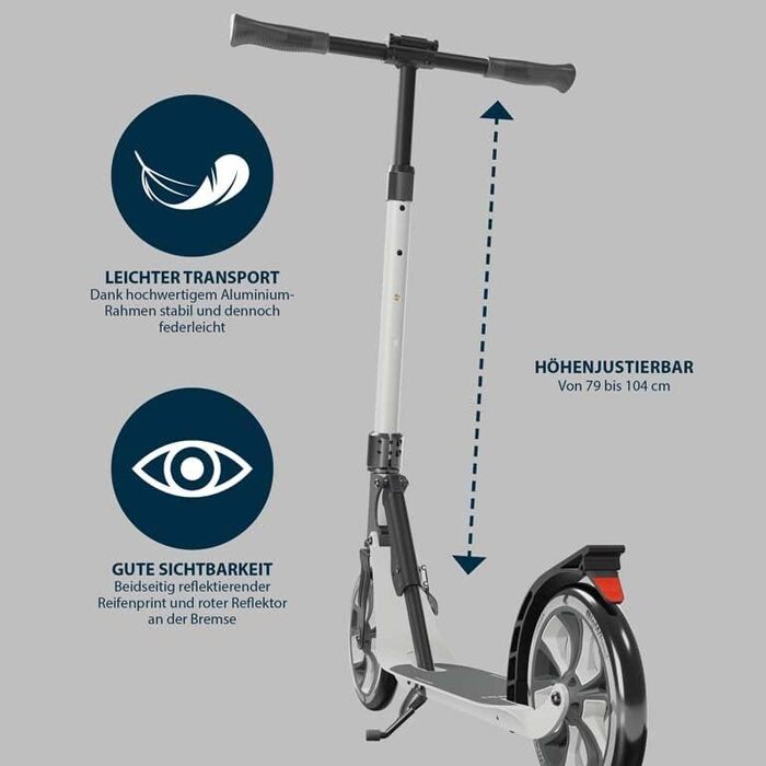 Самокат HUDORA BigWheel 205 Advanced з тросовим замком