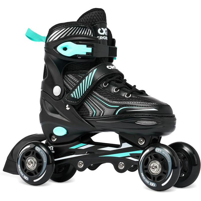 Дитячі ролики Croxer 3-в-1 (35-38) Black/Mint, регульовані