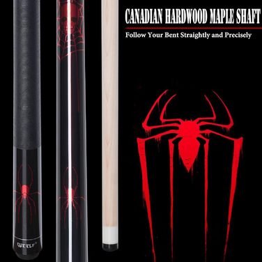 Більярдний кий CUEELF з жорстким кейсом, низький кут відхилення, професійний, 553-595 г