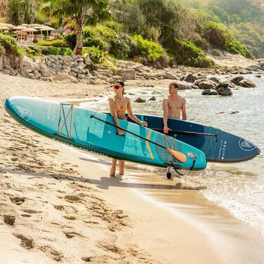 Надувний SUP Борд Movino Stand Up Paddle Board 350 см - 2в1 SUP/Каяк, до 165 кг, комплект з аксесуарами, Adria 11’6', зварний рейлінг, 15 PSI, Marineblau-Mint
