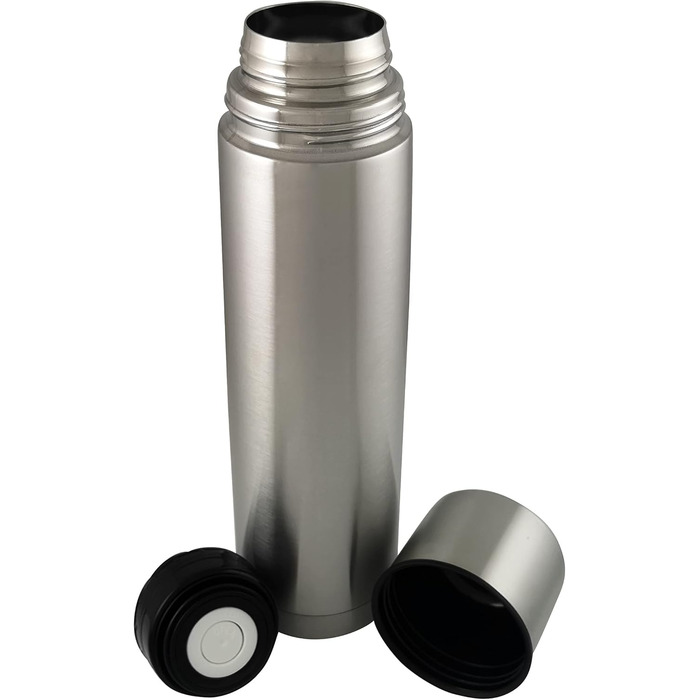 Термос Helios 1104 Active 1 л, нержавіюча сталь, BPA-free, для гарячих та холодних напоїв, сріблястий, для туризму та активного відпочинку