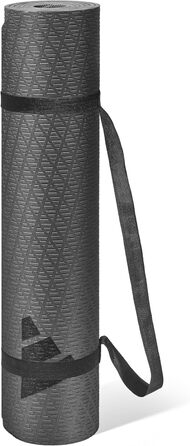 Йога-килимок Adidas 6 мм, протиковзкий, з перероблених матеріалів, без ПВХ (176 x 61 см), чорний