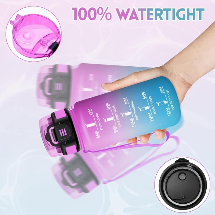 Фляга для води Motswedi з трубочкою, 1500 мл, BPA-Free, спортивна, не протікає, для фітнесу, школи, подорожей, офісу, жовтогаряча. Також доступна 500 мл рожево-блакитна