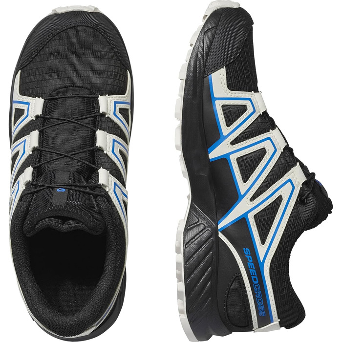 Туфлі для хайкінгу Salomon Speedcross Waterproof для хлопчиків (32 EU, чорний, ванільний, блакитний)
