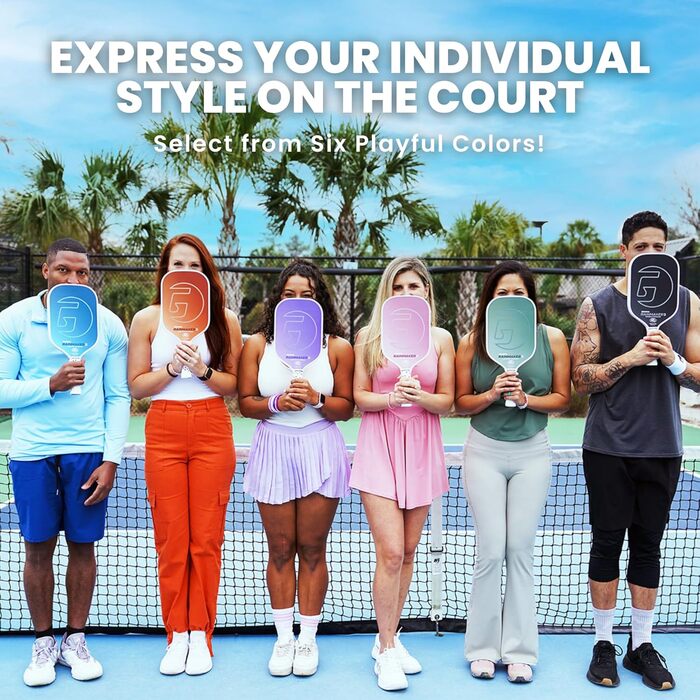 GAMMA Rainmaker - ракетка для піклболу: легка, велика зона удару, карбонове покриття з мікроперлин для обертання та контролю, демпфуючий грип, регульована вага, 6 кольорів (рожевий)