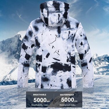 RIUIYEE Комплект чоловічого гірськолижного костюма з підігрівом, куртка та штани, зимовий, для сноуборду та гірськолижного спорту, чорний, XXL