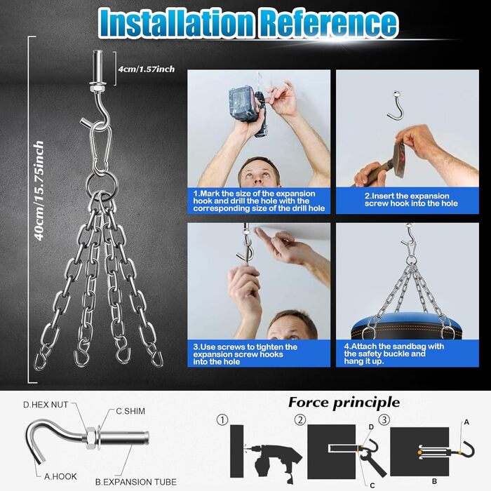 Дитячий боксерський мішок з підвіскою та рукавичками (блакитний, без наповнювача)