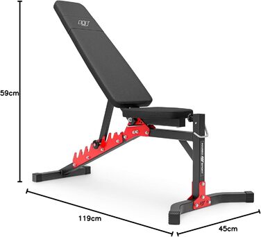 Гантельна лава Marbo Sport для дому - тренувальна лава, регульована спинка та сидіння, сталевий каркас 40x40 мм, MH-L115