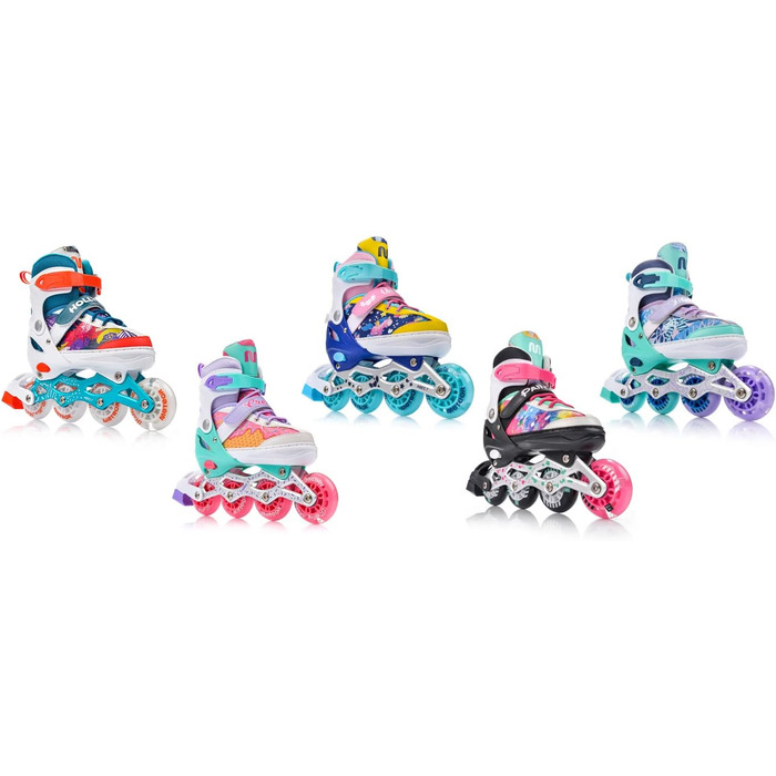 Дитячі ролики Meteor 4in1 з великими колесами, регульовані, карбонові, для дітей