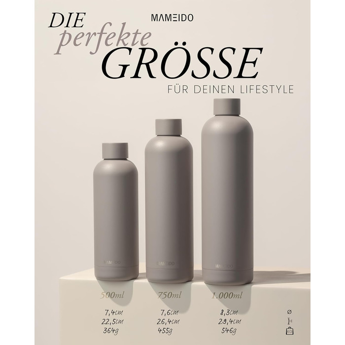 Термос-пляшка MAMEIDO 1 л, з нержавіючої сталі, не протікає, для газованих напоїв, без BPA, ізоляція 12 год гаряче & 24 год холодне (Desert Sage) 1000 мл